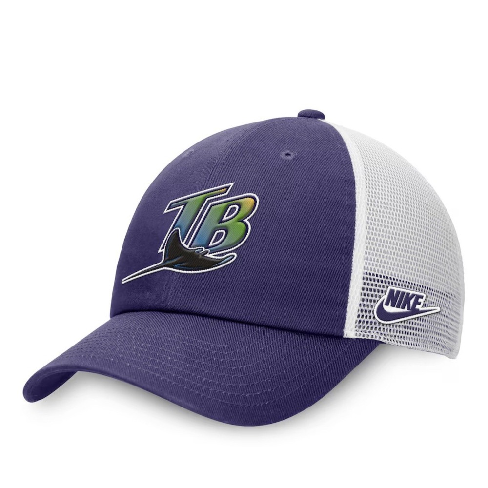Nike Tampa Bay Rays Rise Adjustable Trucker Purple/White Hat M/L New